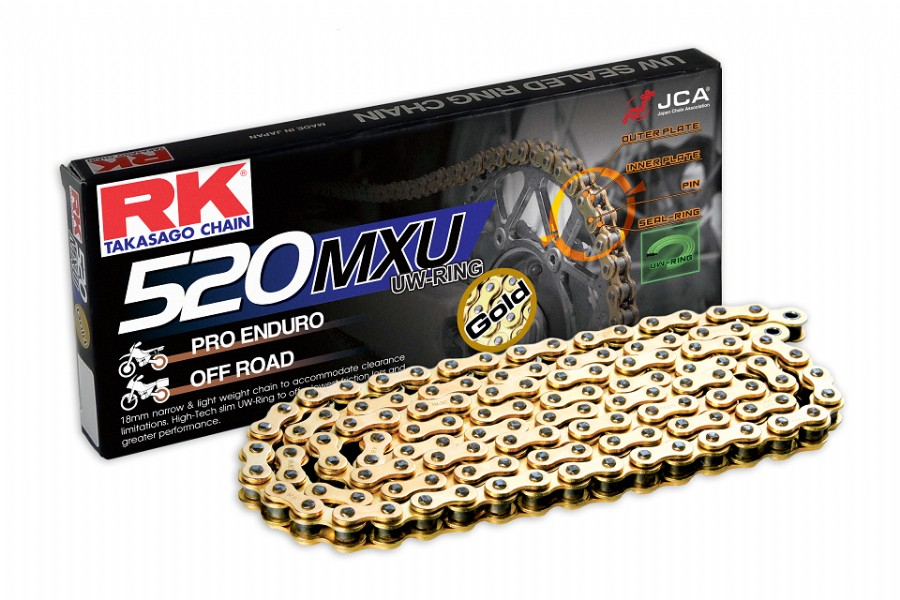 RK520MXU120G Catena RK 520 MXU - 120 maglie - Oro - con UW-ring