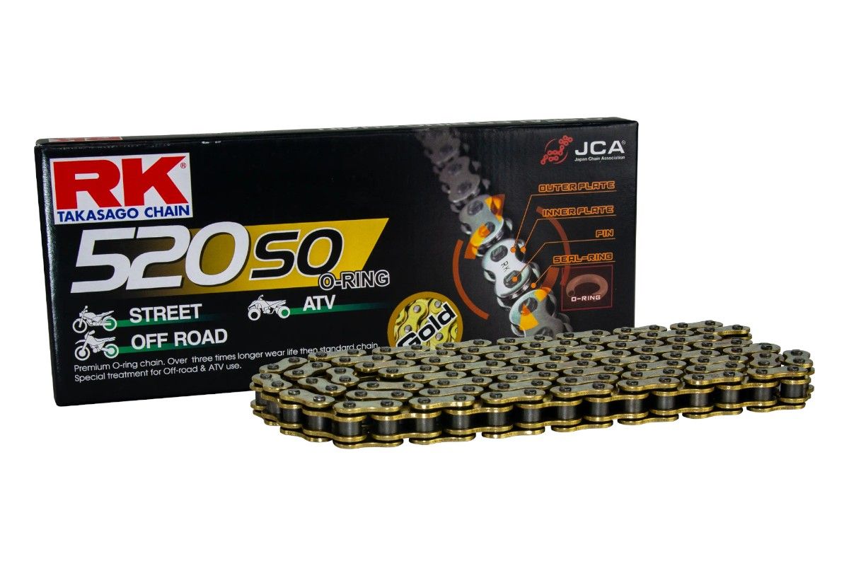 RK520SO120G Catena RK 520 SO - 120 maglie - Oro - con O-ring