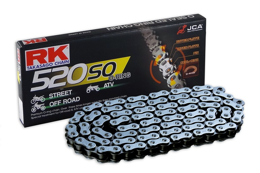 RK520SO120N Catena RK 520 SO - 120 maglie - Nero - con O-ring
