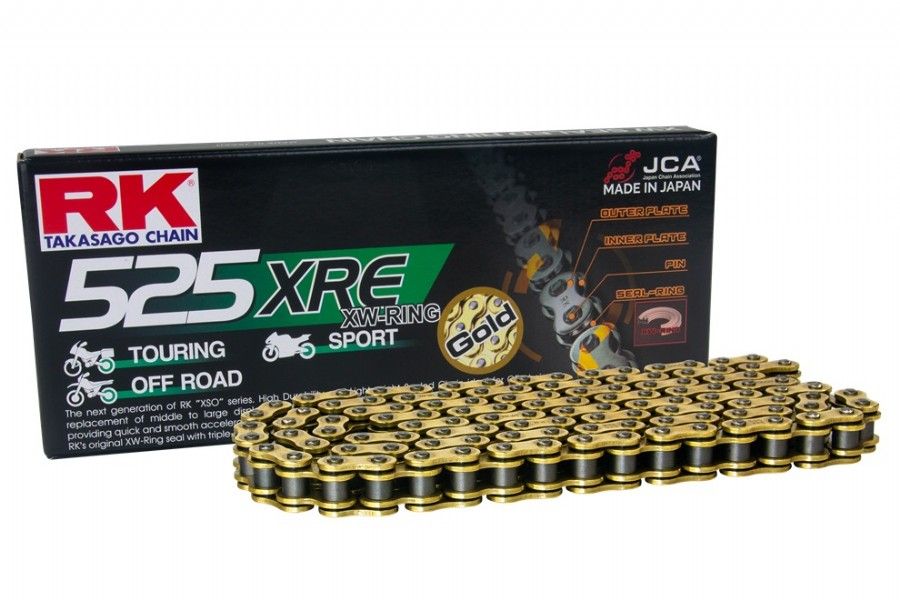 RK525XRE120G Catena RK 525 XRE - 120 maglie - Oro - con XW-ring