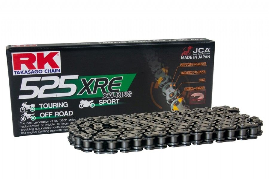 RK525XRE120N Catena RK 525 XRE - 120 maglie - Nero - con XW-ring