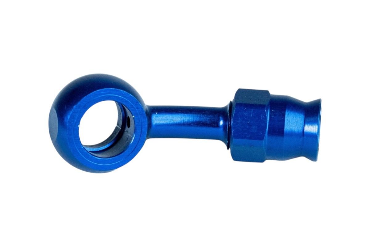 RTF012 Raccordo occhiello piegato a 25° in lega leggera