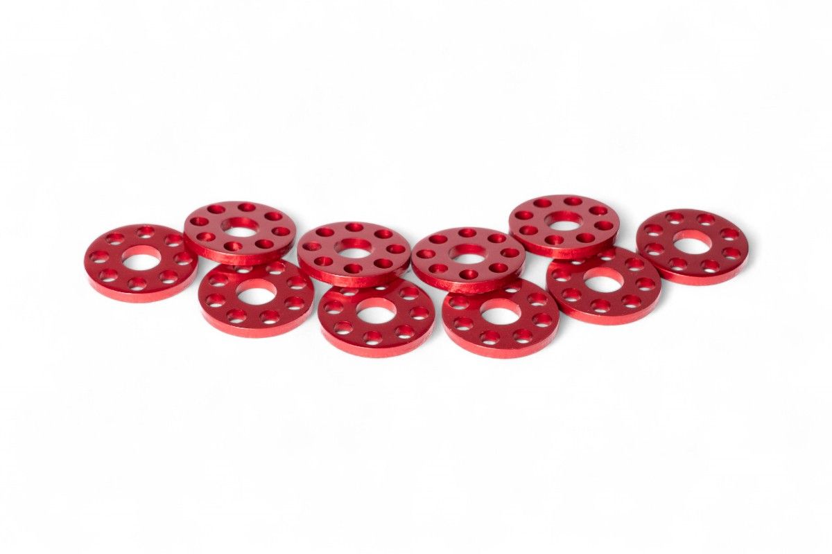 VT2105R Ranelle alleggerite - Øinterno 6mm - Øesterno 18mm - Rosso (10 pezzi)
