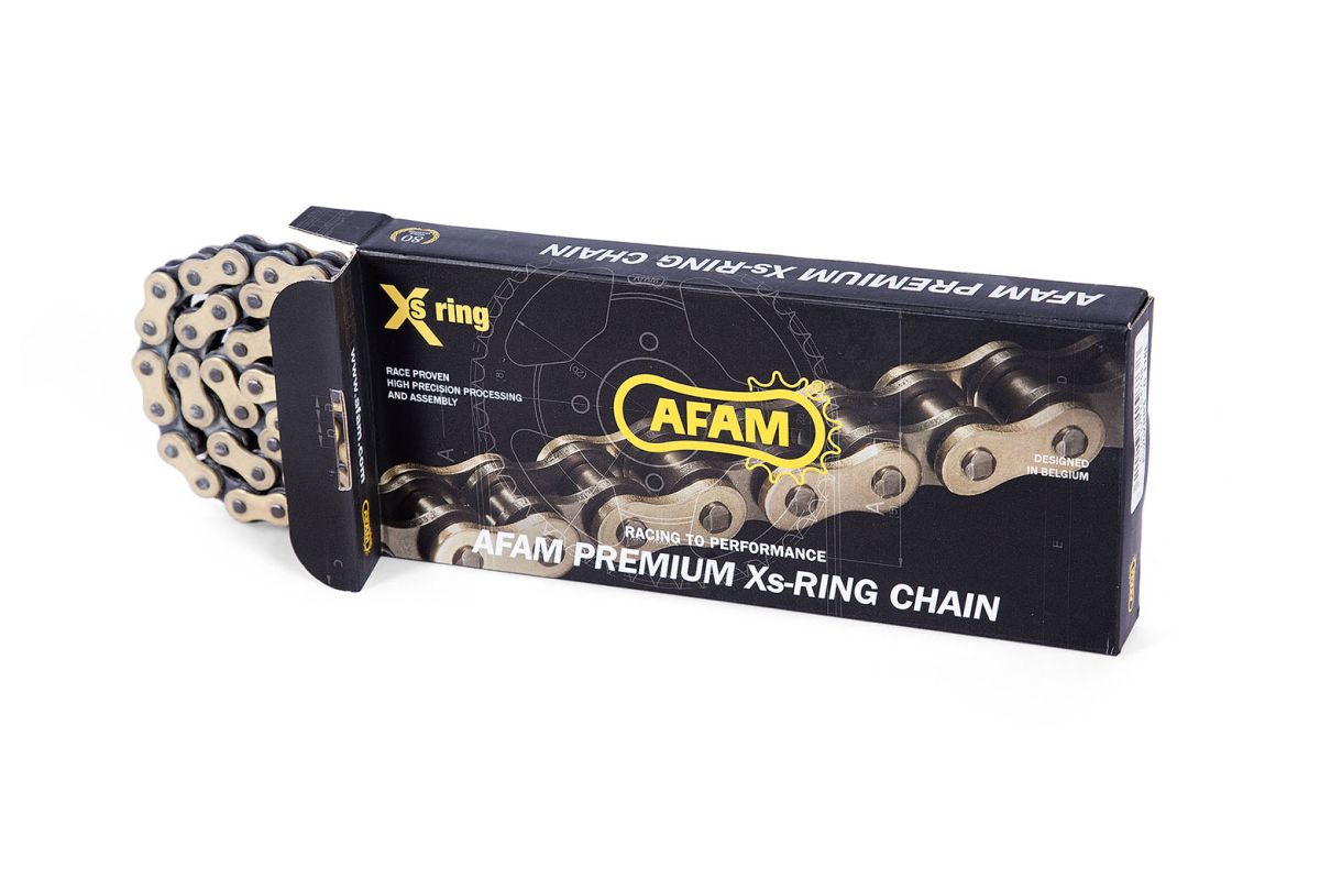 A520XRR3118G Catena AFAM 520 XRR3 - 118 maglie - Oro/nero - con XS-ring
