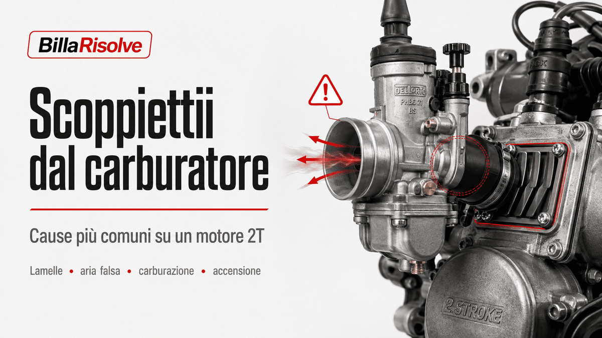Scoppiettii dal carburatore su un motore 2T: cause più comuni e controlli da fare
