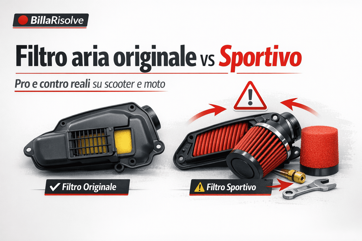 Filtro aria originale vs sportivo su scooter e moto: pro e contro reali