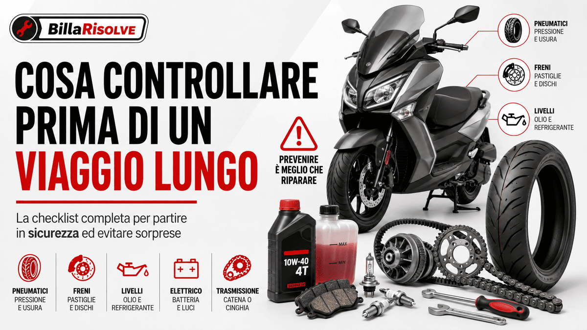 Cosa controllare prima di un viaggio lungo in moto o scooter