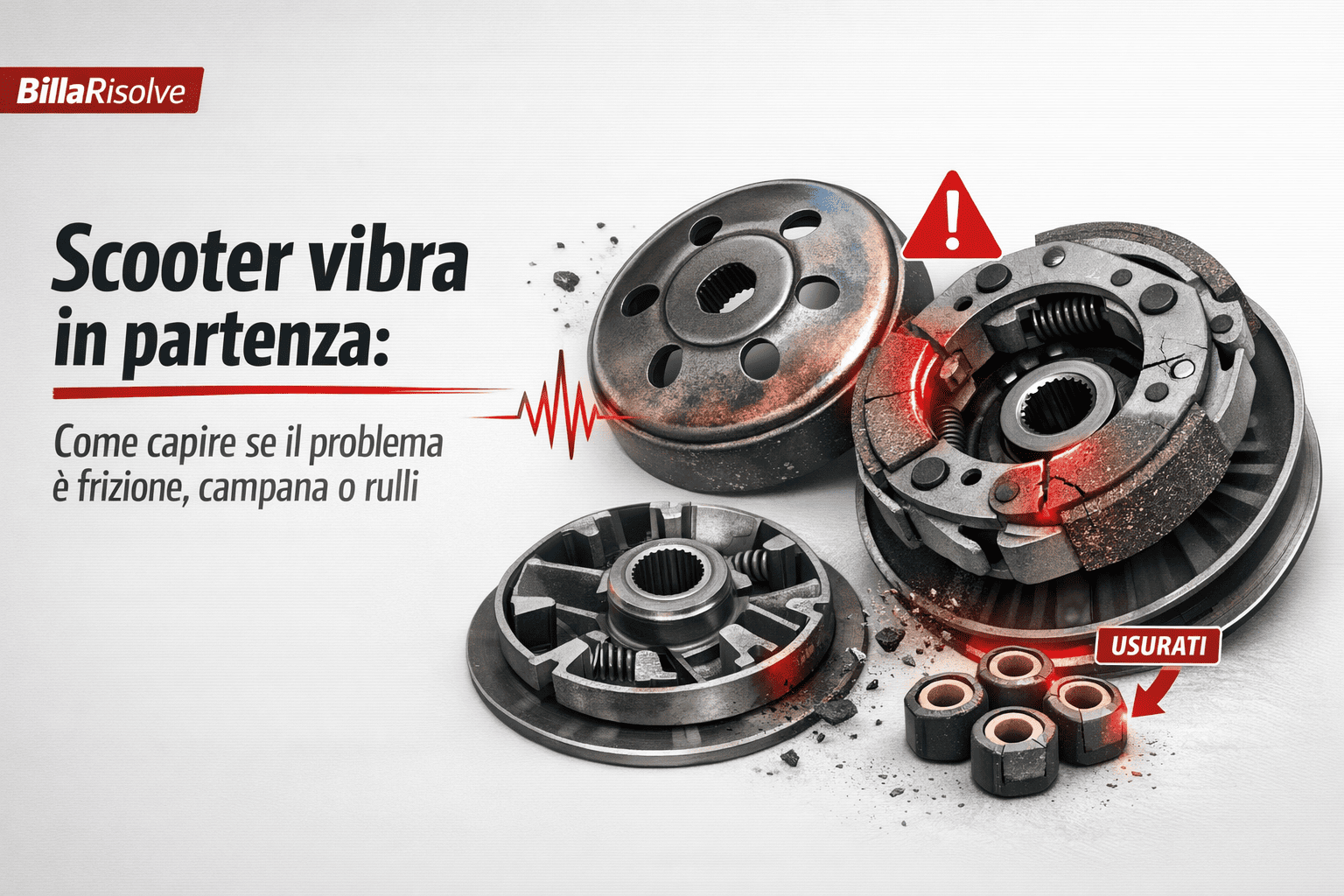 Scooter vibra in partenza: come capire se il problema è frizione, campana o rulli