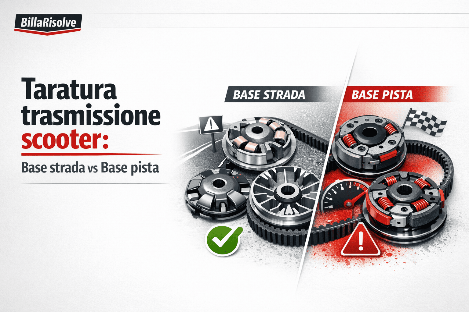 Taratura trasmissione scooter: differenza tra base strada e base pista