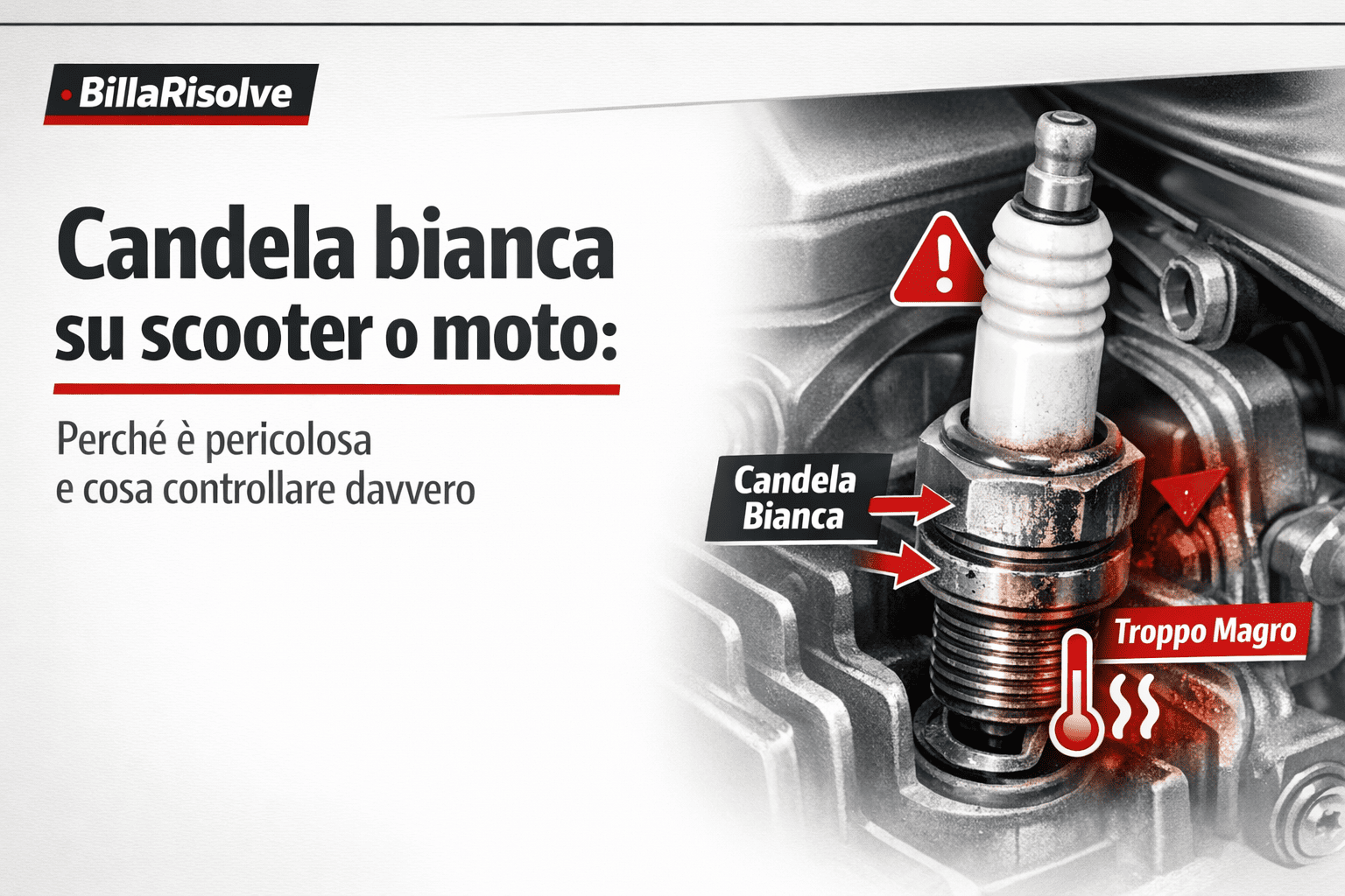 Candela bianca su scooter o moto: perché è pericolosa e cosa controllare davvero