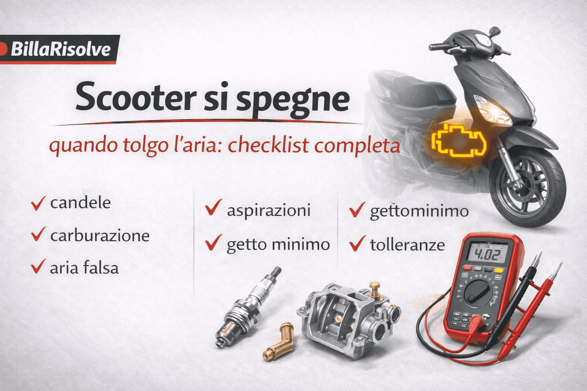 Scooter si spegne quando tolgo l’aria: checklist completa