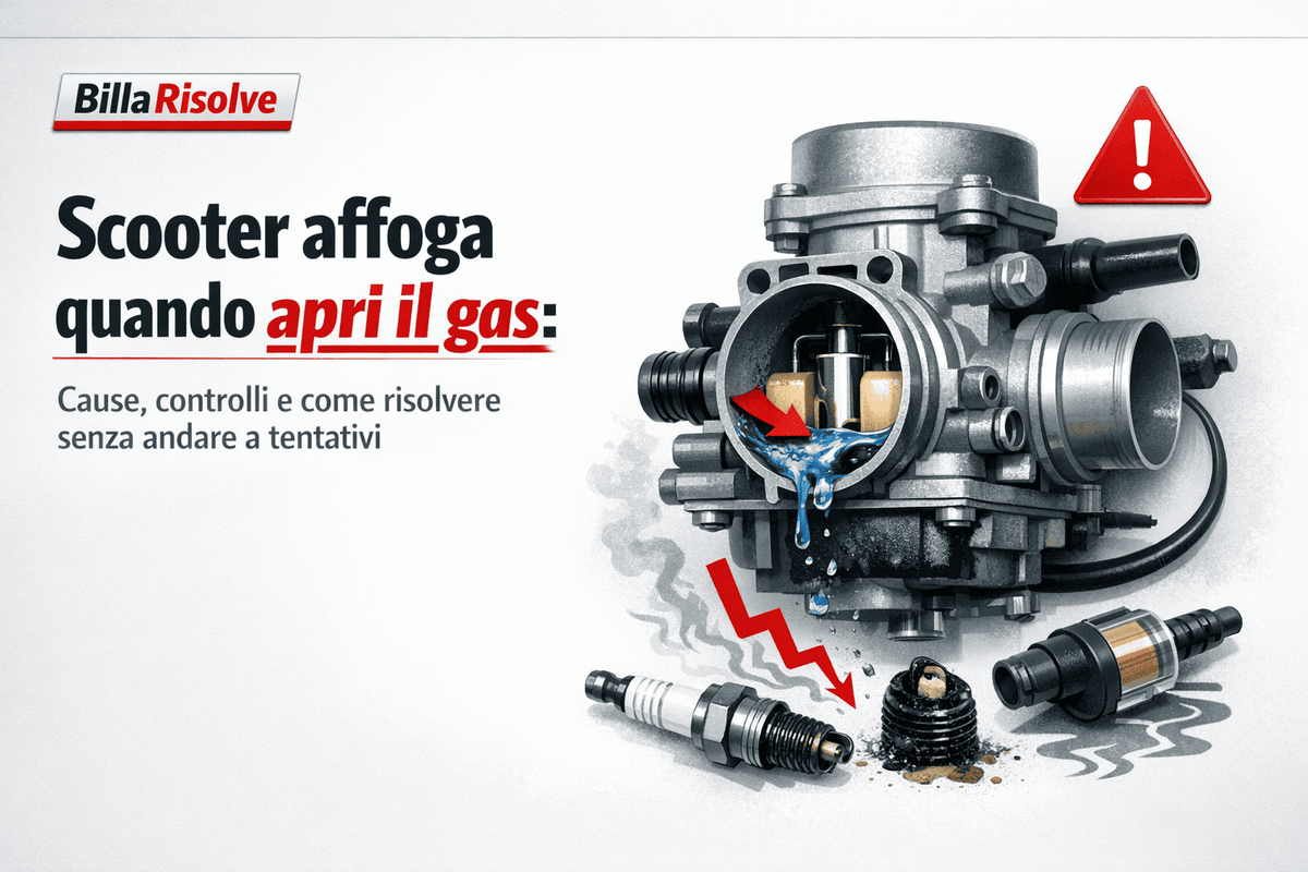 Scooter affoga quando apri il gas: cause, controlli e come risolvere senza andare a tentativi