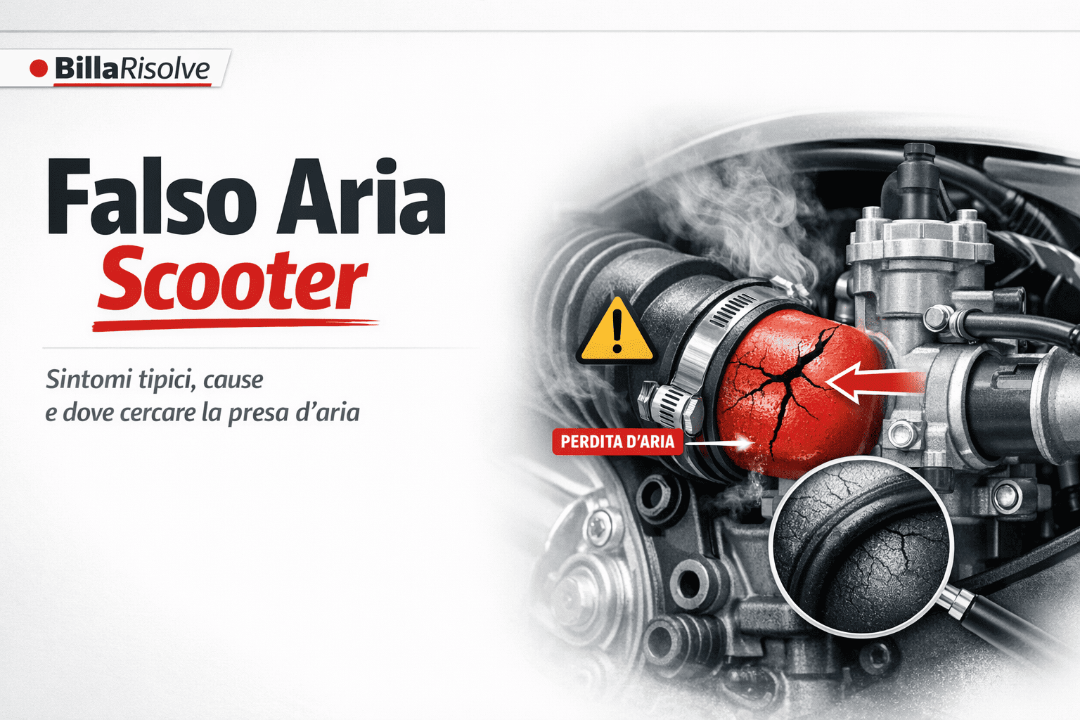 Falso aria scooter: sintomi tipici, cause e dove cercare la presa d’aria
