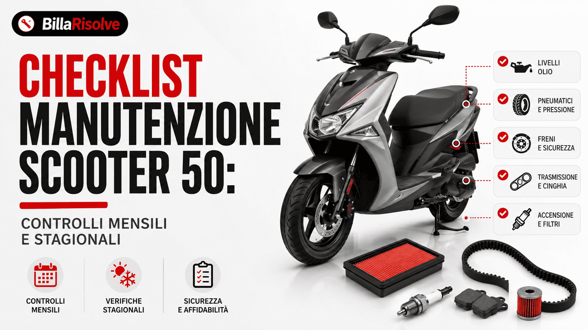 Checklist manutenzione scooter 50: controlli mensili e stagionali