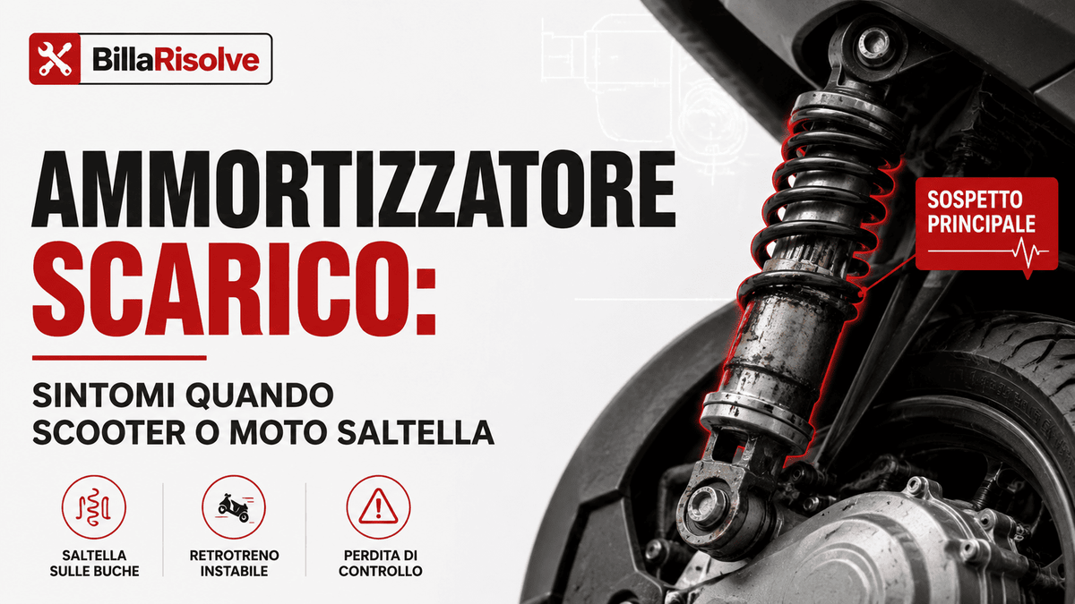 Ammortizzatore scarico: sintomi quando scooter o moto saltella