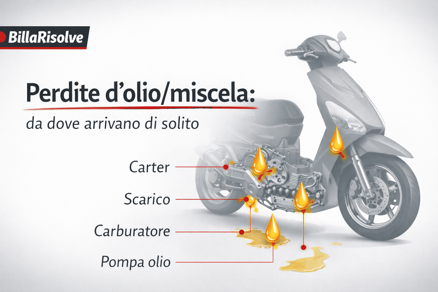 Perdite d’olio o miscela scooter: da dove arrivano e come capirlo davvero