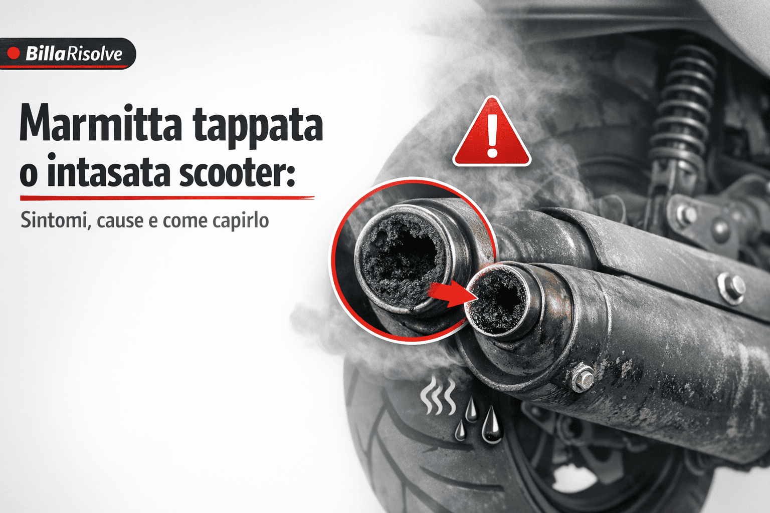 Marmitta tappata o intasata scooter: sintomi, cause e come capirlo