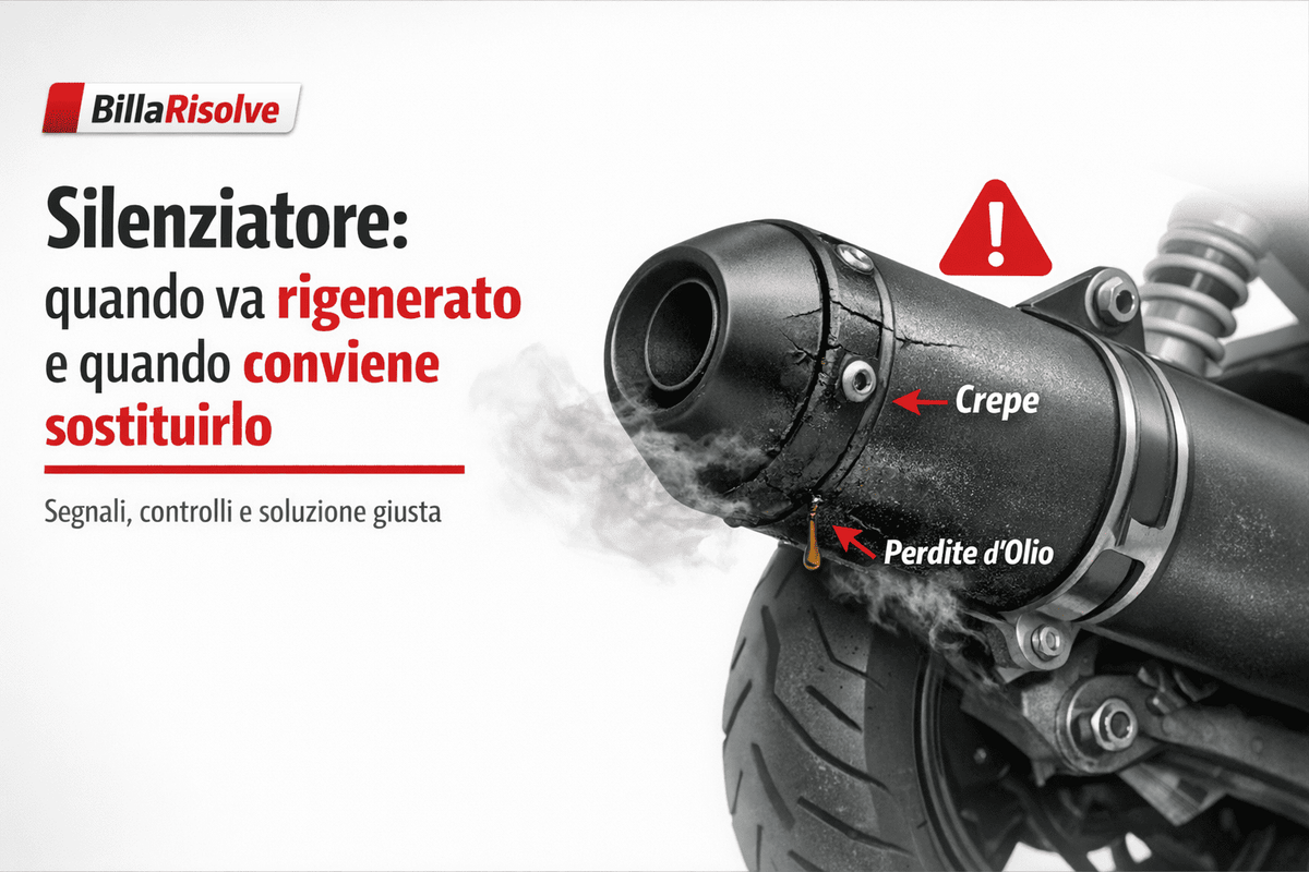 Quando rigenerare o sostituire il silenziatore dello scooter: segnali, controlli e soluzione giusta