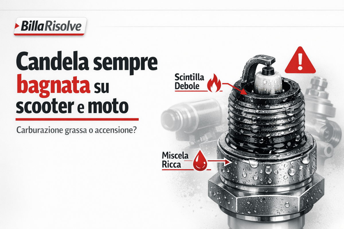 Candela sempre bagnata su scooter e moto: carburazione grassa o accensione?