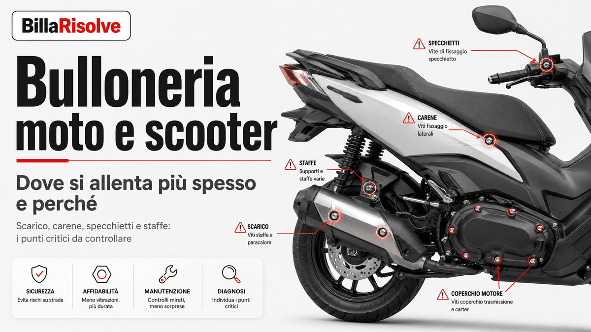 Bulloneria moto e scooter: dove si allenta più spesso e perché