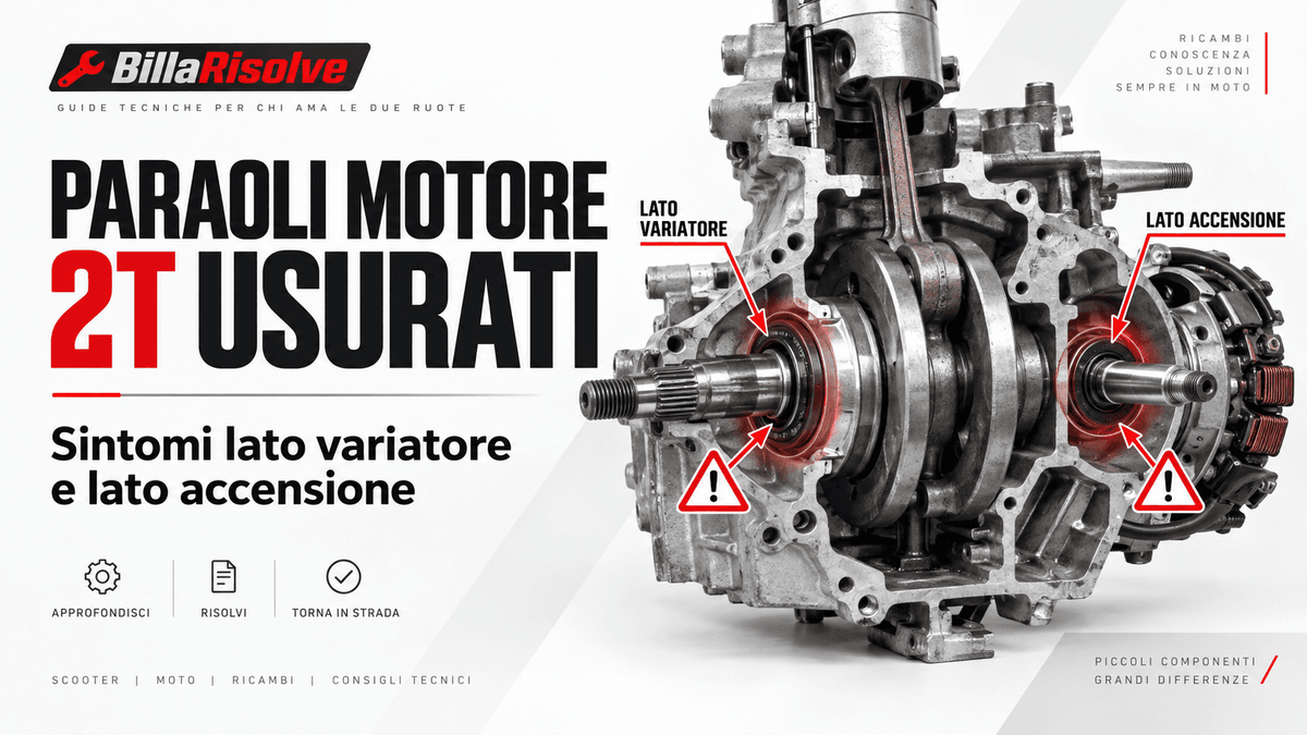 Paraoli motore 2T usurati: sintomi lato variatore e lato accensione