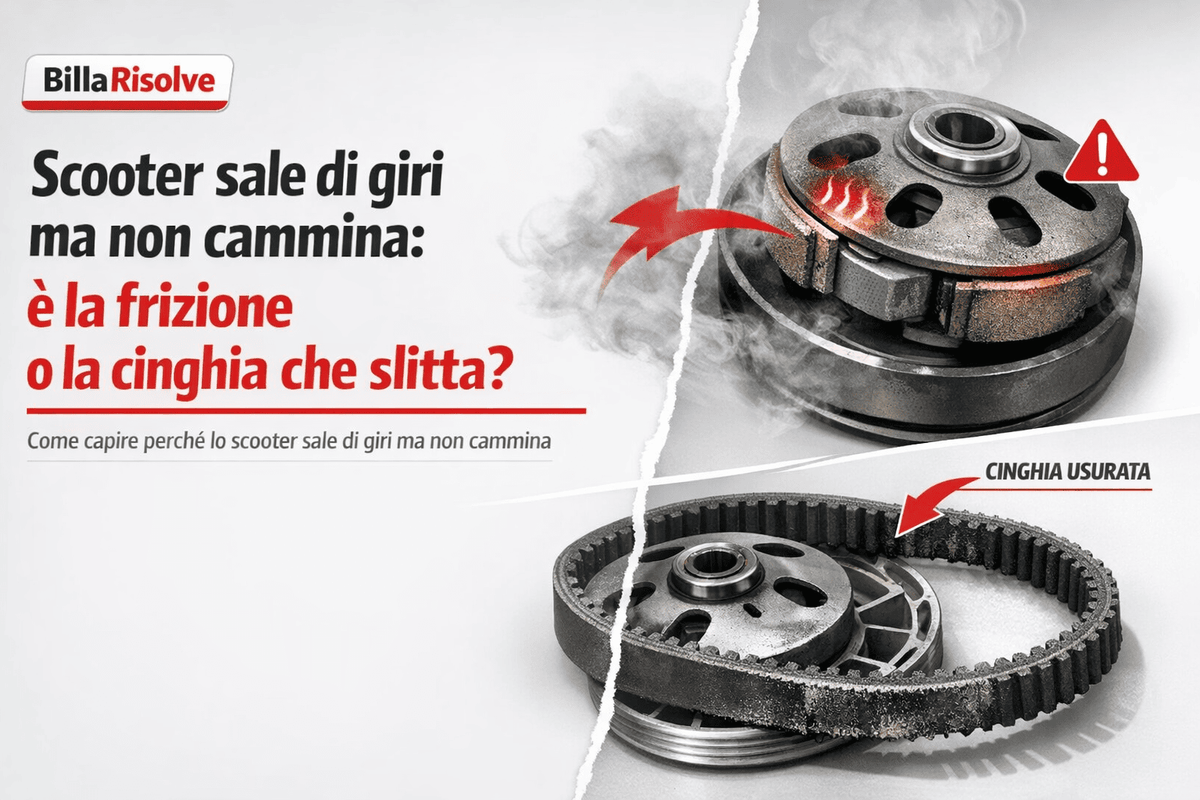 Frizione o cinghia che slitta? Come capire perché lo scooter sale di giri ma non cammina