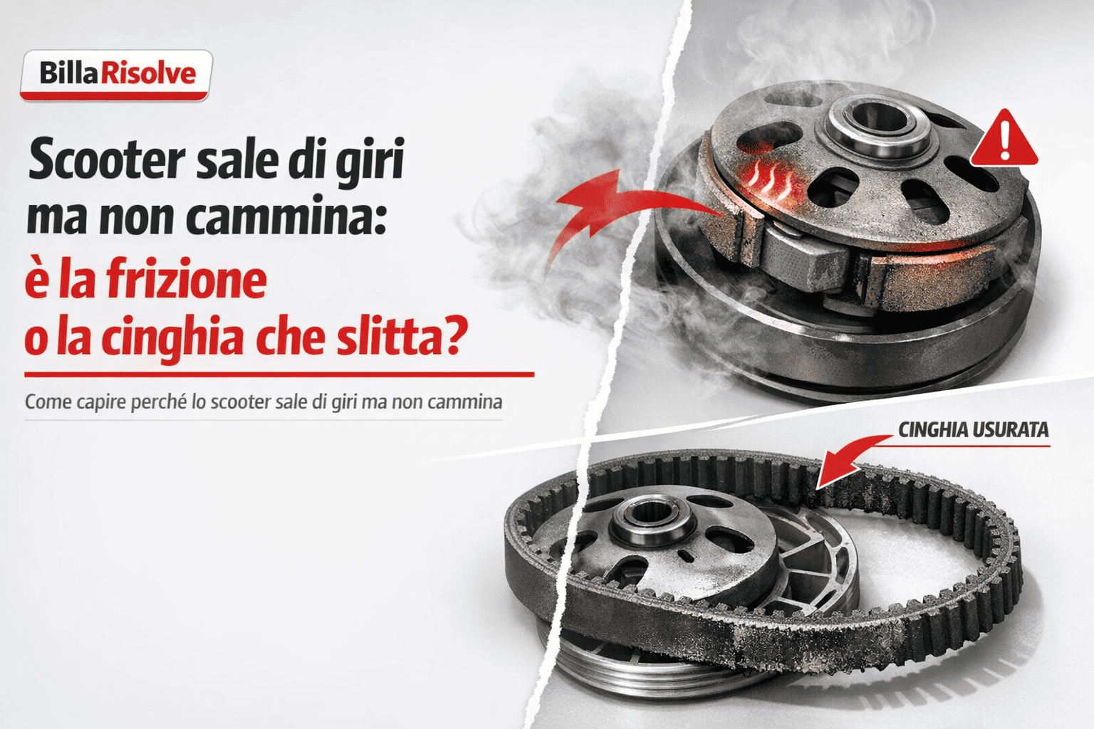 Frizione o cinghia che slitta? Come capire perché lo scooter sale di giri ma non cammina