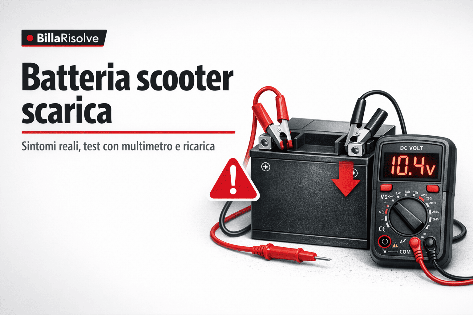 Batteria scooter scarica: sintomi reali, test con multimetro e come capire se il problema è la ricarica