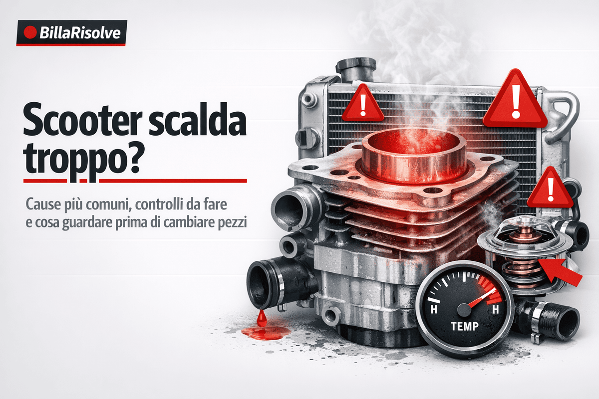 Scooter scalda troppo? Cause più comuni, controlli da fare e cosa guardare prima di cambiare pezzi