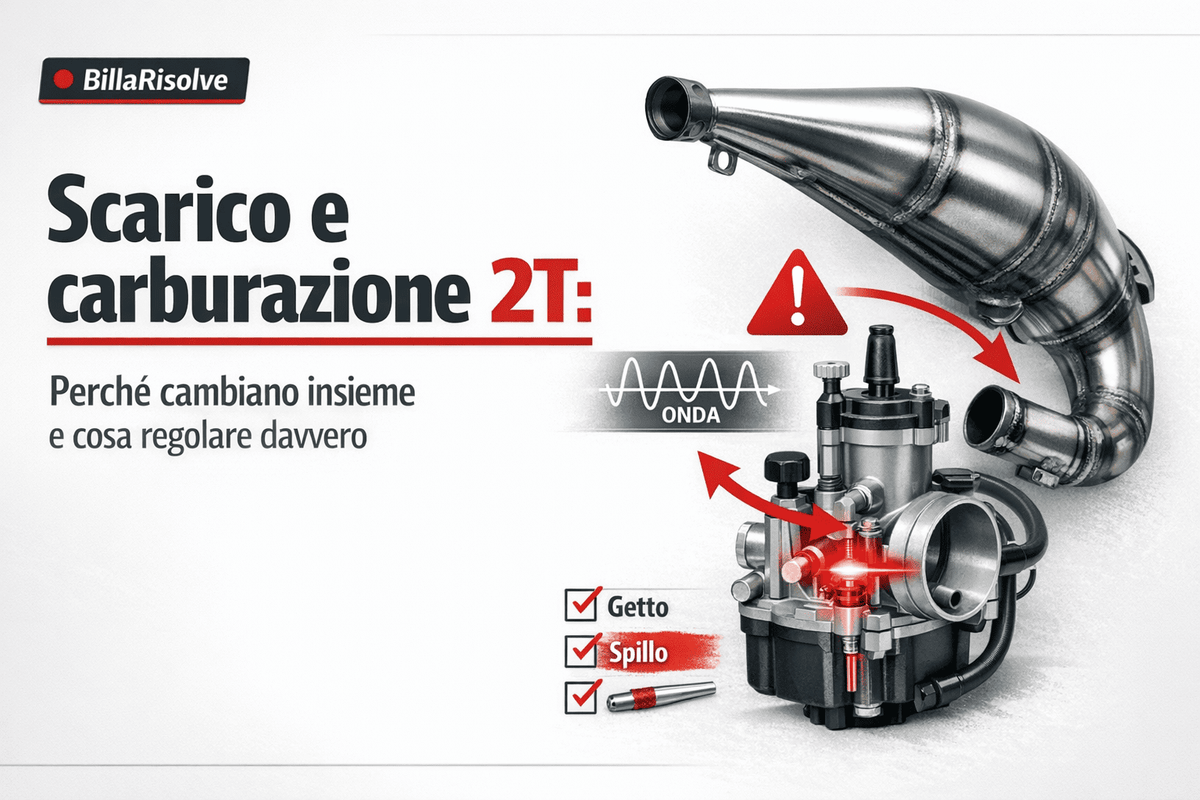 Scarico e carburazione 2T: perché cambiano insieme e cosa regolare davvero