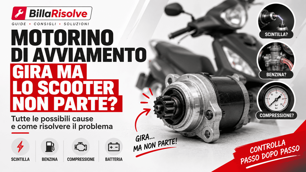 Motorino di avviamento gira ma lo scooter non parte: cosa controllare