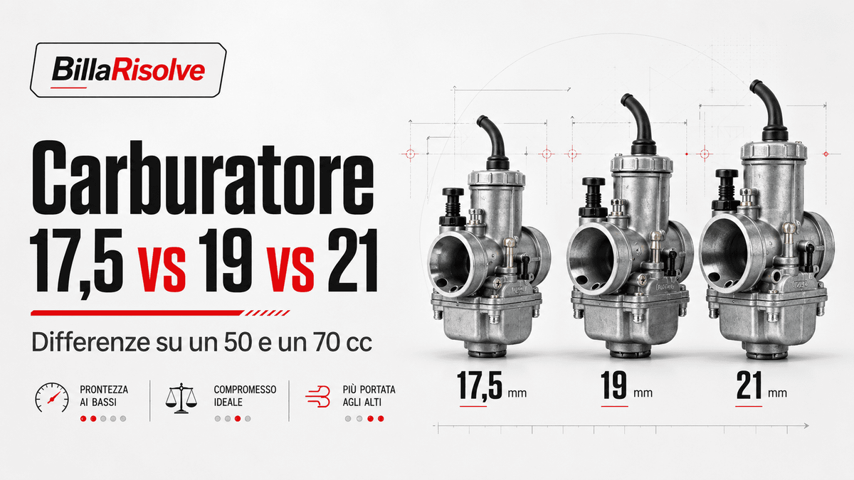 Carburatore 17,5 vs 19 vs 21: quale scegliere su 50 e 70 cc