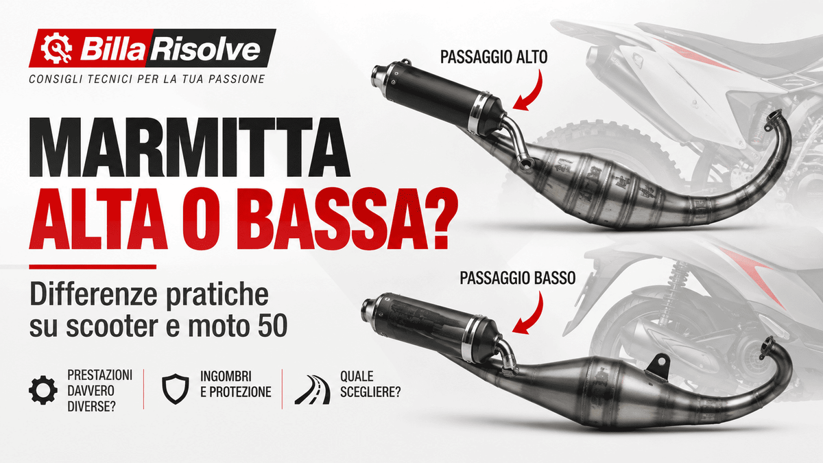 Marmitta alta o bassa: differenze pratiche su scooter e moto 50
