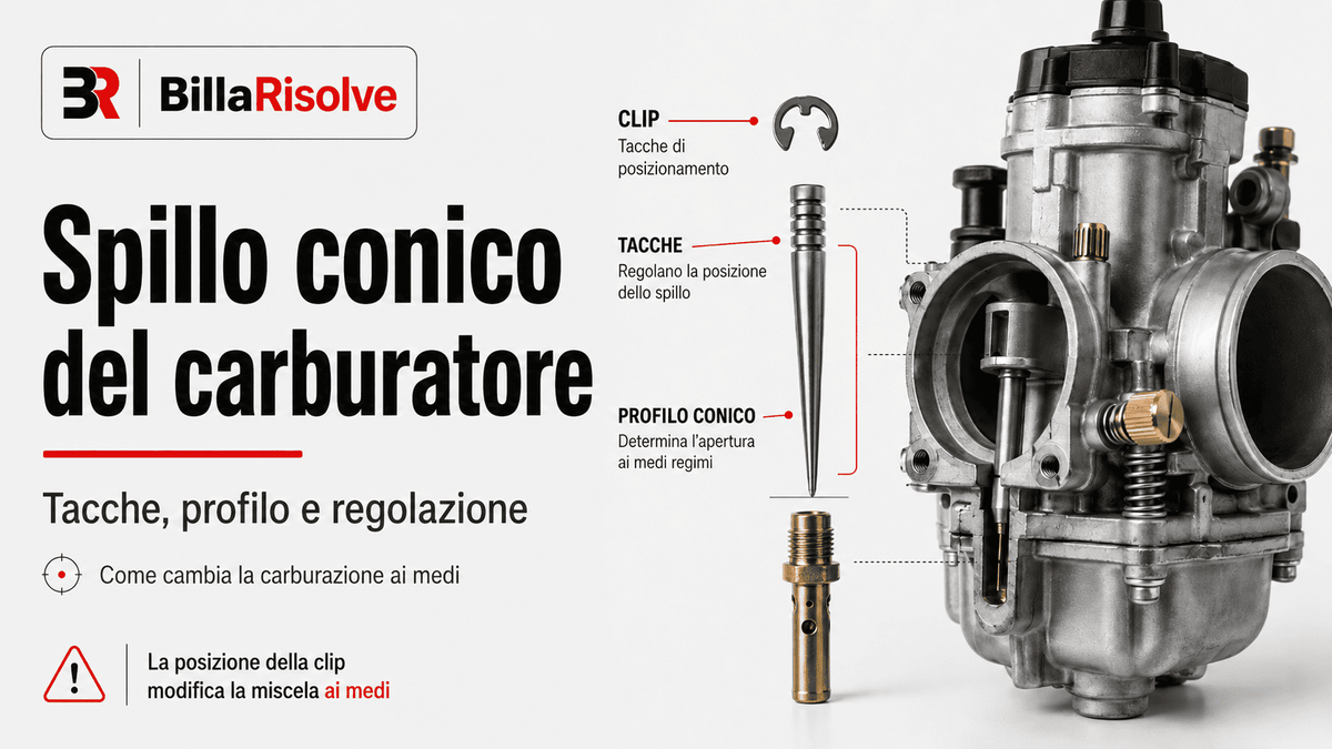 Spillo conico del carburatore: tacche, profilo e regolazione