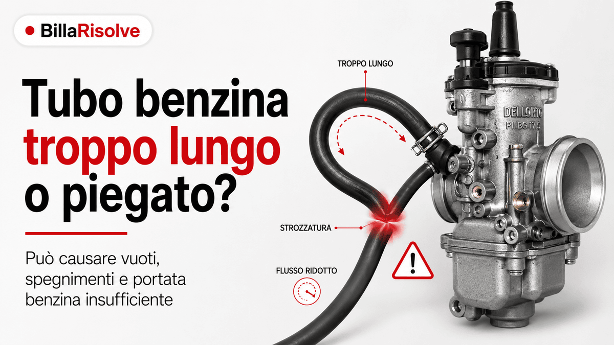 Tubo benzina troppo lungo o piegato: sintomi e problemi