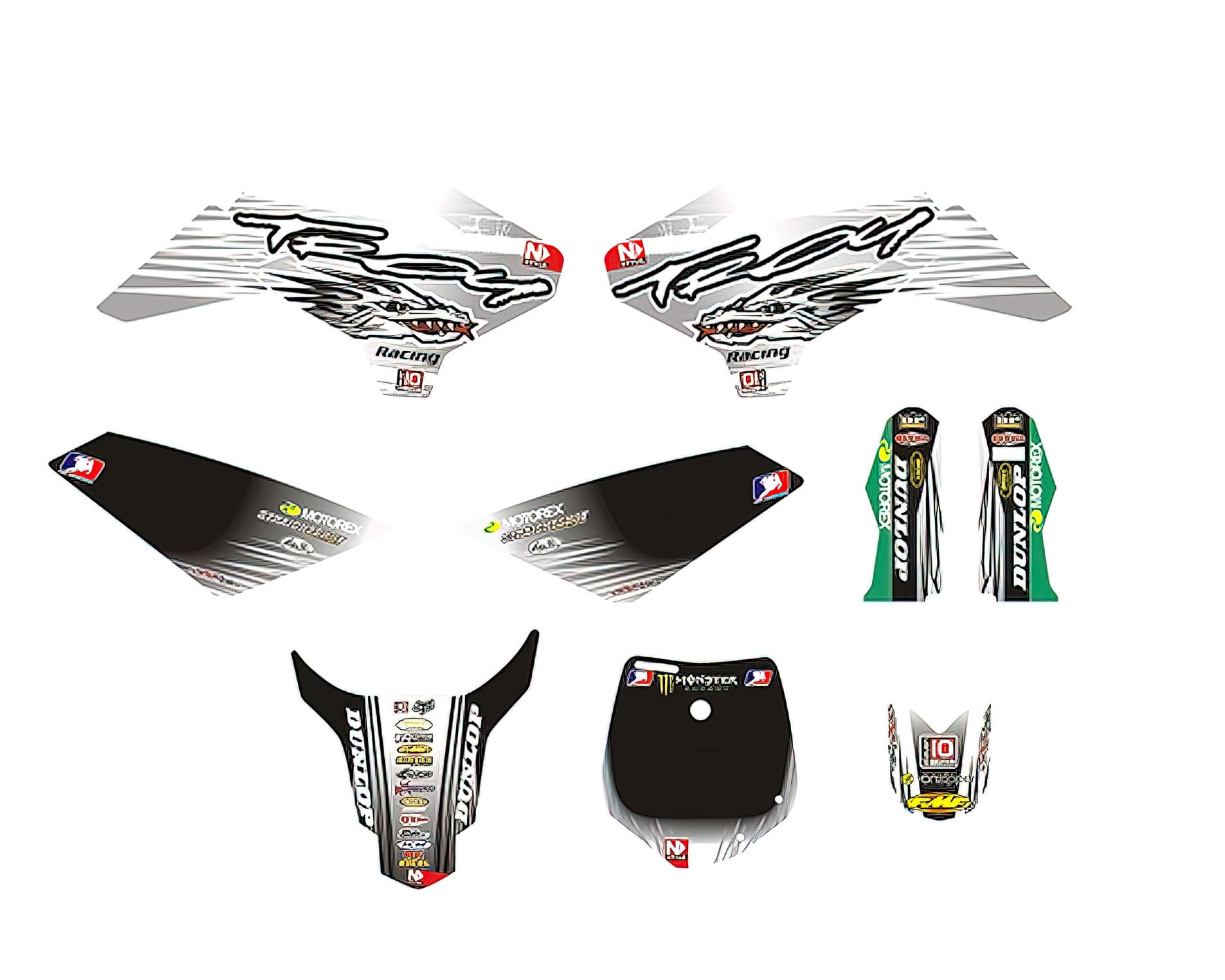 KD13NS-50-OFWH Kit Deco OF Troy bianco Pit Bike YCF50A