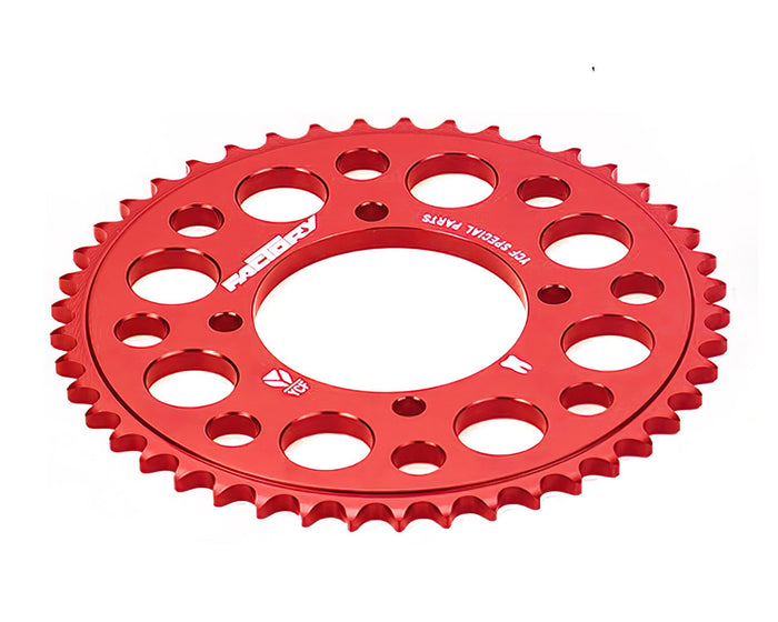 MBCA06R.41RD Corona alluminio CNC 420 - 41 denti - 4 viti YCF Pit Bike rosso