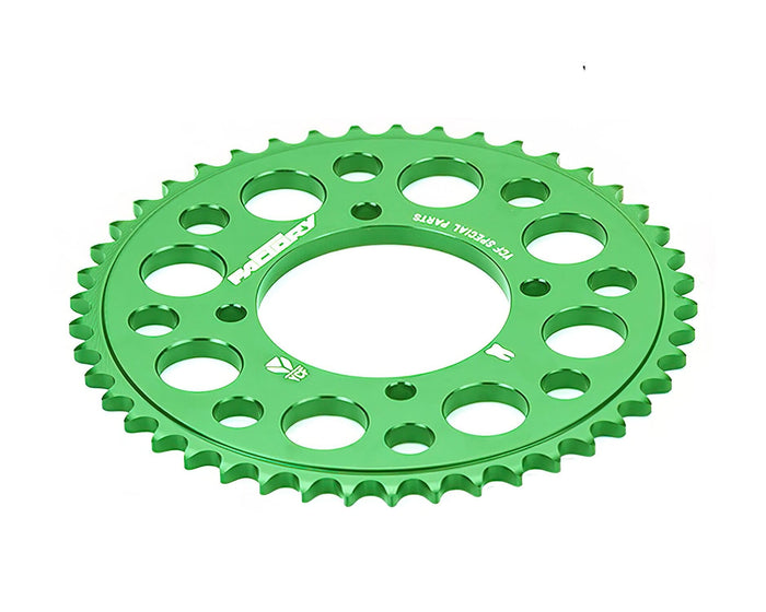 MBCA06R.43GR Corona alluminio CNC 420 - 43 denti - 4 viti YCF Pit Bike verde, COD: MBCA06R.43GR