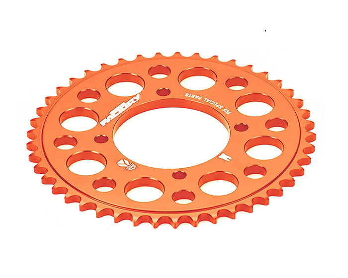 MBCA06R.43OR Corona alluminio CNC 420 - 43 denti - 4 viti YCF Pit Bike arancione, COD: MBCA06R.43OR