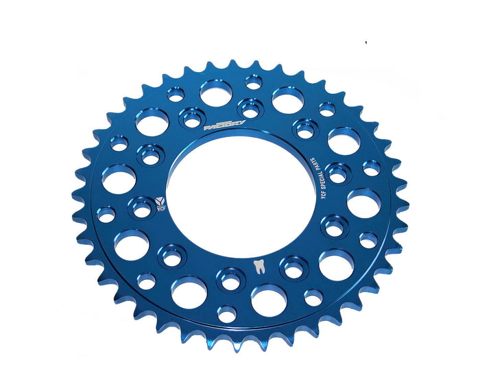 MBCA16R.43BL Corona alluminio CNC 420 - 43 denti - 5 viti YCF Pit Bike blu, COD: MBCA16R.43BL