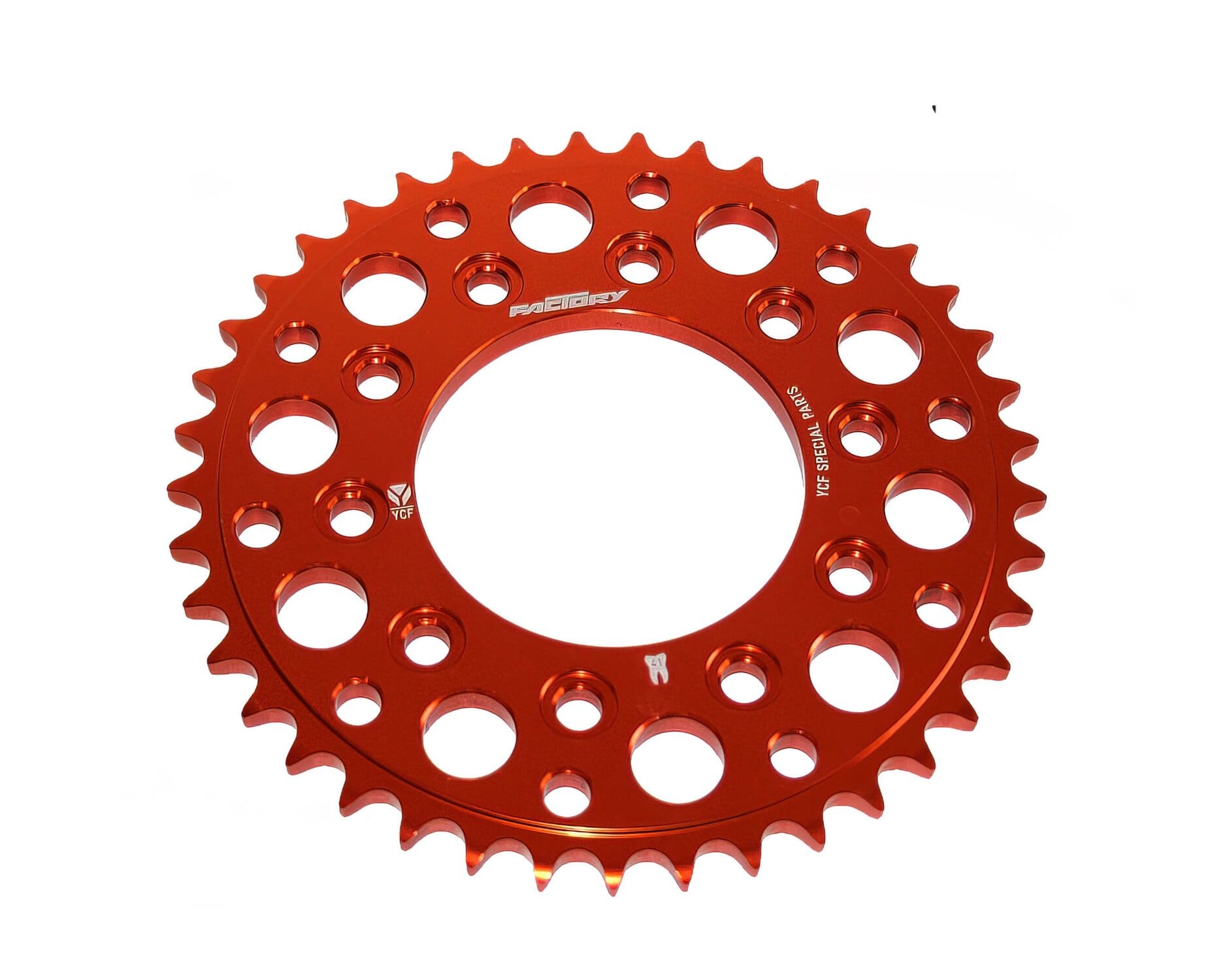 MBCA16R.45OR Corona alluminio CNC 420 - 45 denti - 5 viti YCF Pit Bike arancione, COD: MBCA16R.45OR