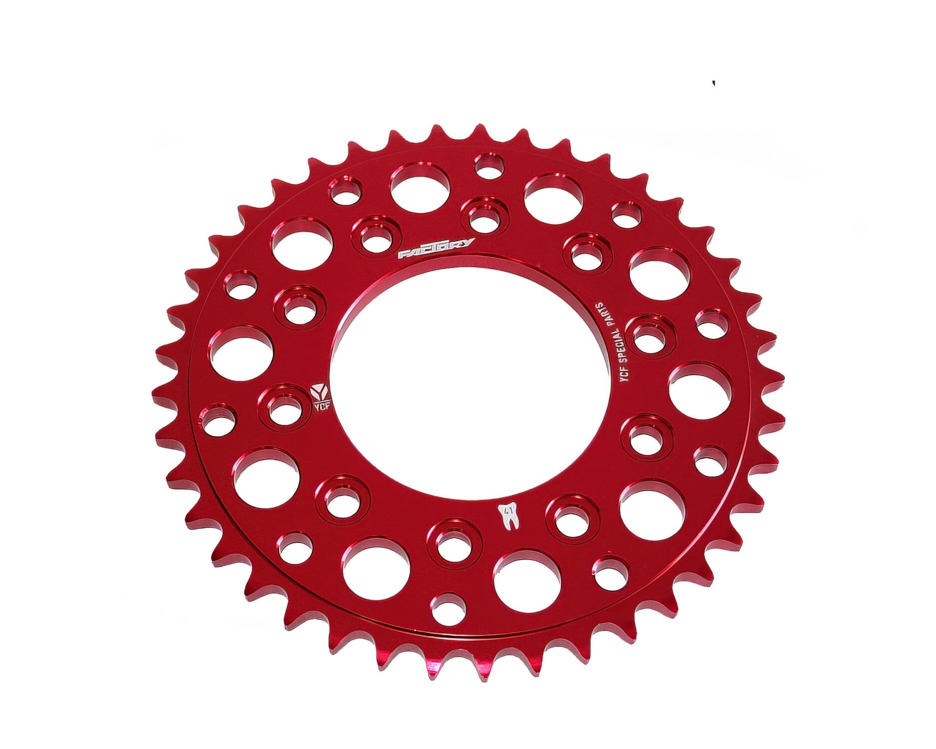 MBCA16R.45RD Corona alluminio CNC 420 - 45 denti - 5 viti YCF Pit Bike rosso, COD: MBCA16R.45RD