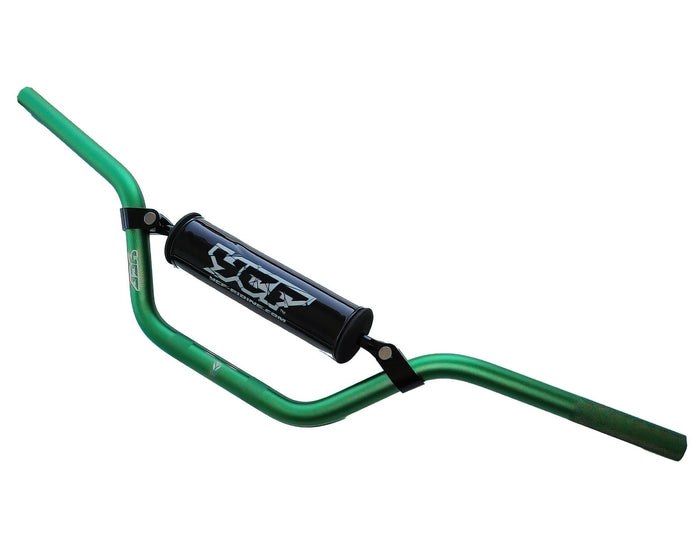 MBGALOW/GR Manubrio low rise alluminio d.22mm con pad YCF Pit Bike / Dirt Bike verde