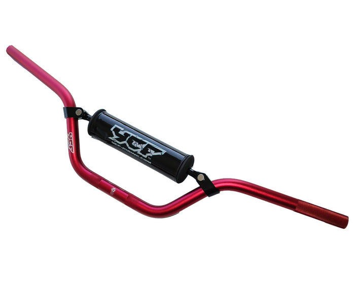 MBGALOW/RD Manubrio low rise alluminio d.22mm con pad YCF Pit Bike / Dirt Bike rosso, COD: MBGALOW/RD
