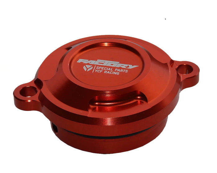 MBOFCCRF/OR Coperchio filtro olio CNC YCF Pit Bike YX 150cc tipo KLX / CRF arancione, COD: MBOFCCRF/OR
