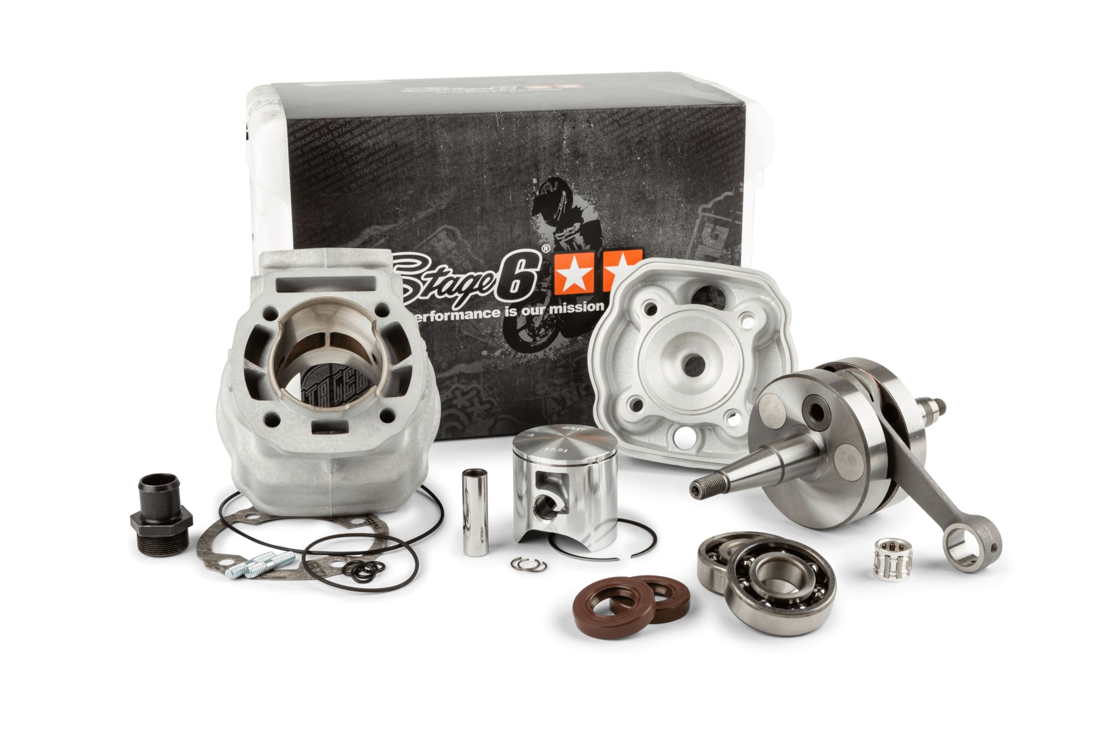 S6-7019310/PACK1 Engine Kit Cylinder Head + Crankshaft Stage6 BigRacing 77cc Derbi Euro 3 / 4