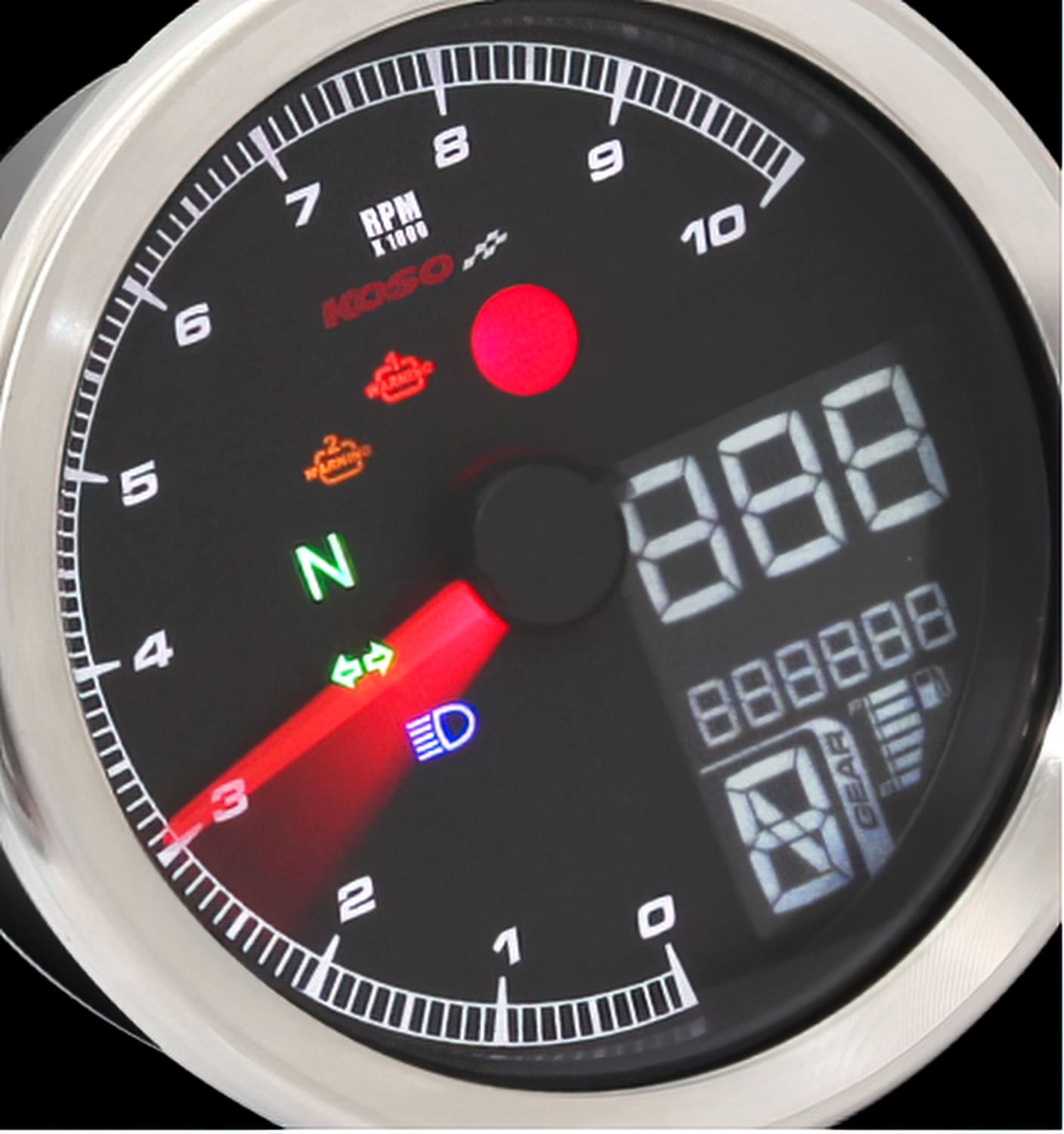 KO-BA051410 Contachilometri / Contagiri Koso TNT-04 nero max. 10000 rpm / 360km/h