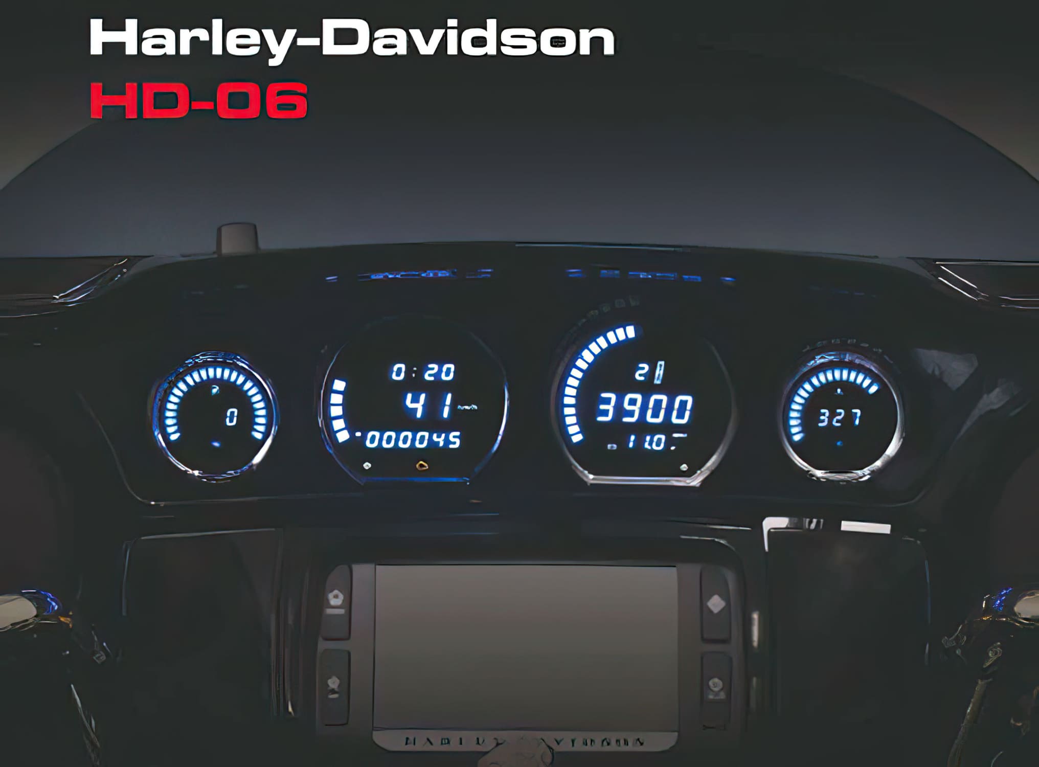 KO-BA064920 Cruscotto 4 strumenti Koso HD-06 rosso / nero Harley Davidson Touring 2014 - 17, COD: KO-BA064920