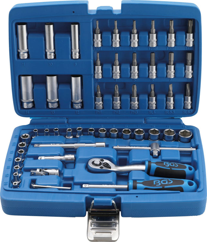 BGS2147 Set bussole BGS 6,3 mm (1/4") drive 53 pz., COD: BGS2147