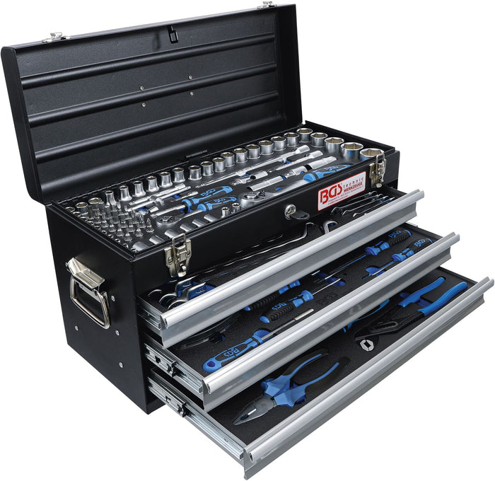 BGS3318 Cassetta kit attrezzi metallo BGS 3 cassetti con 143 attrezzi, COD: BGS3318